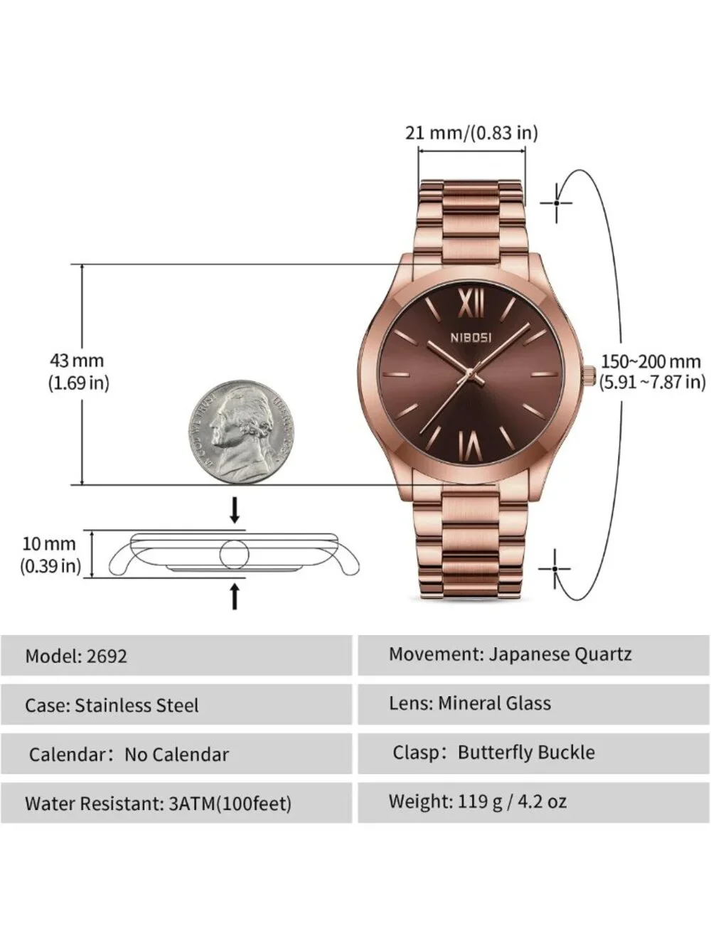 Stylish Men's Analog Quartz Watch - Waterproof Stainless Steel, Minimalist